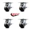Service Caster 4 Inch Heavy Duty Phenolic Caster Set with Roller Bearings and Brakes SCC SCC-35S420-PHR-SLB-4 - alternate 4